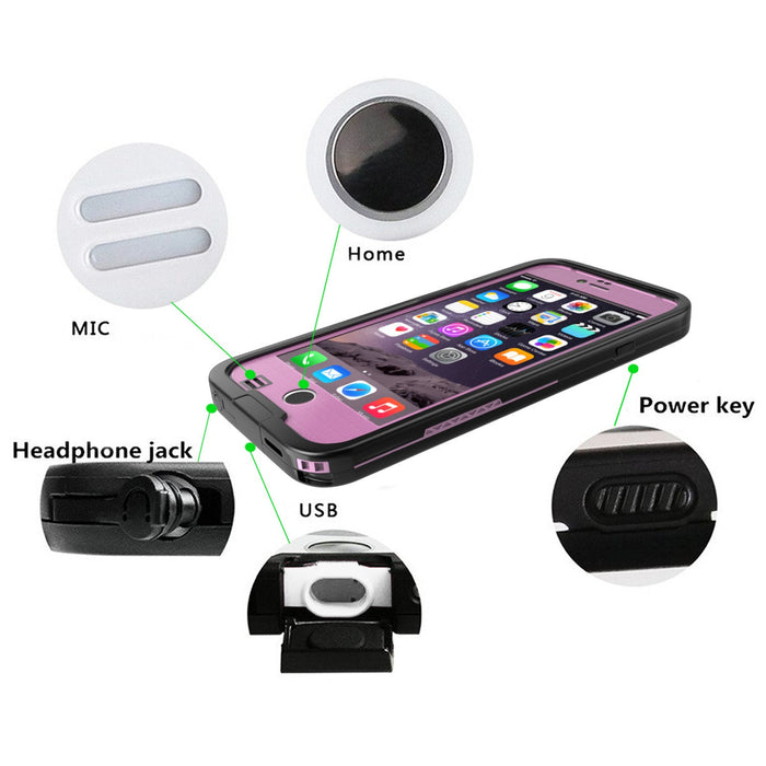 iPhone 6S+/6+ Plus Waterproof Case, Punkcase SpikeStar Pink | Thin Fit 6.6ft Underwater IP68 (Color in image: teal)