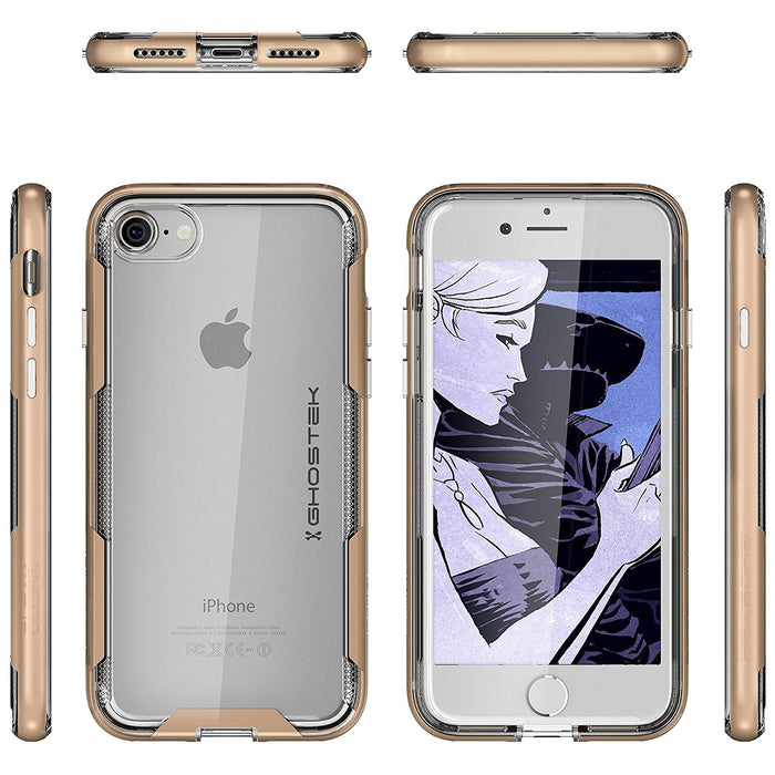 iPhone 7 Case, Ghostek Cloak 3 Series Case for iPhone 7 Case Clear Protective Case [GOLD] (Color in image: Pink)