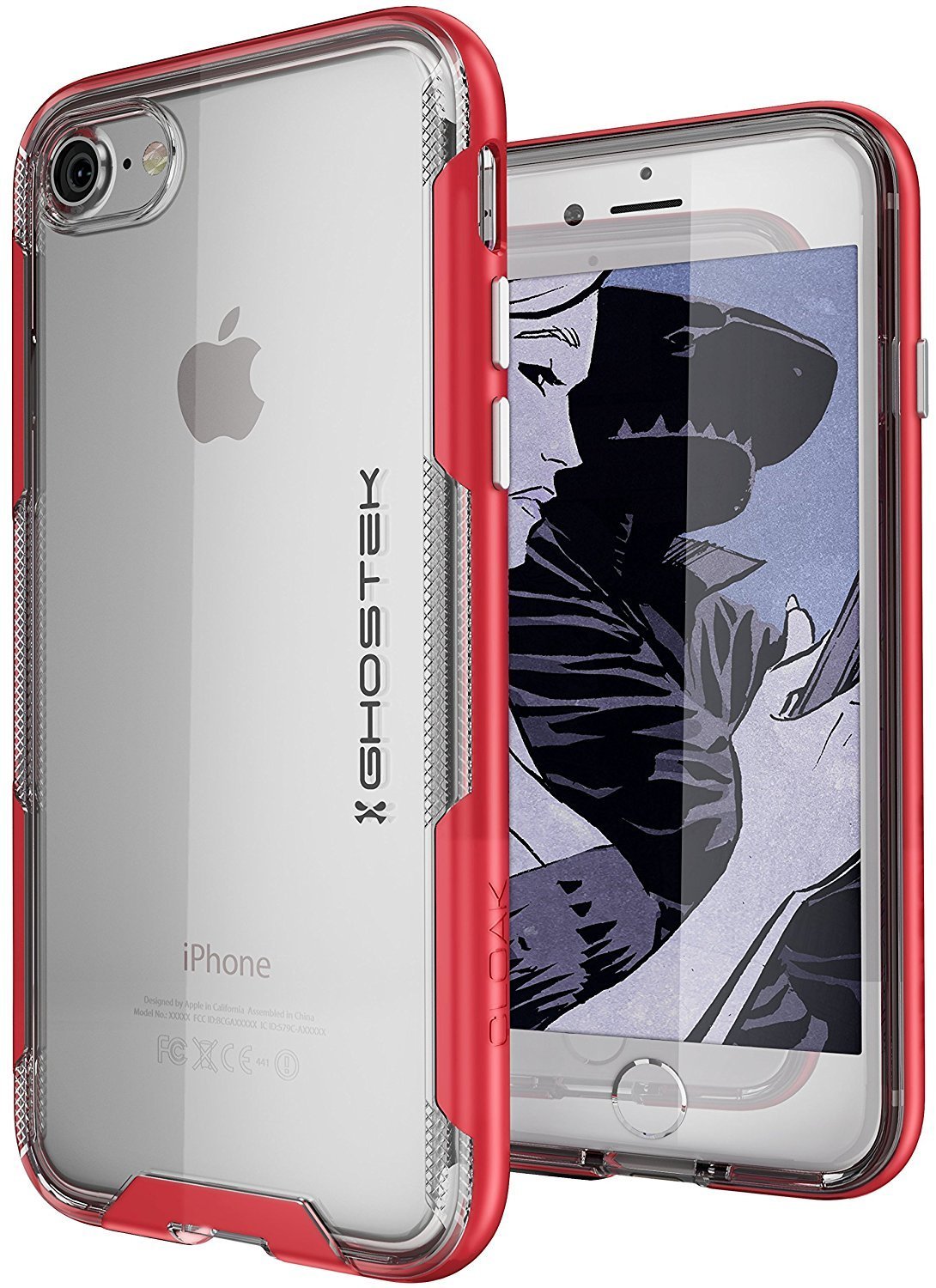 iPhone 8 Case, Ghostek Cloak 3 Series Case for iPhone 8 Case Clear Protective Case [RED] (Color in image: Gold)