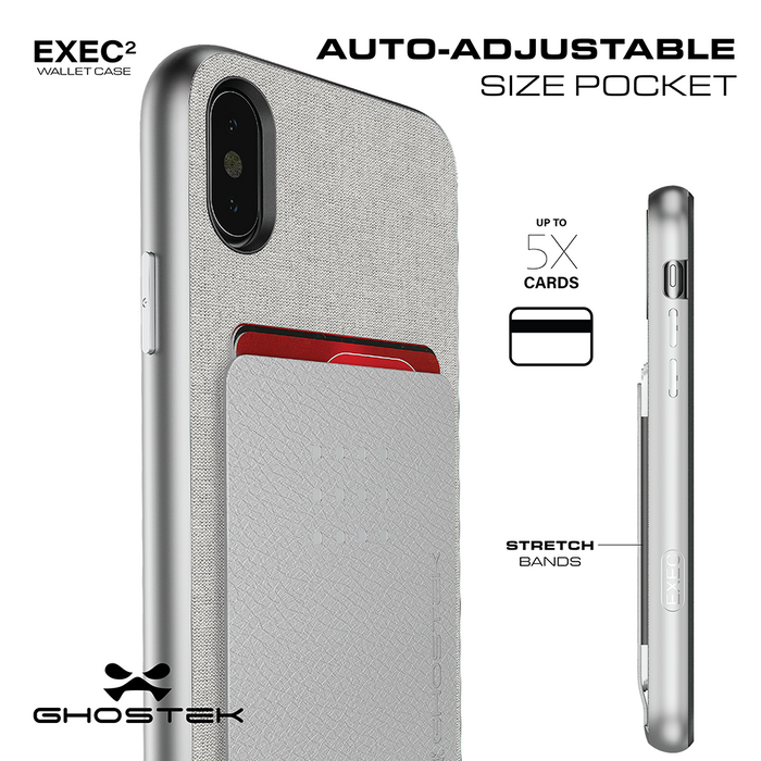 iPhone 8 Case , Ghostek Exec 2 Series for iPhone 8 Protective Wallet Case [BROWN] (Color in image: Black)
