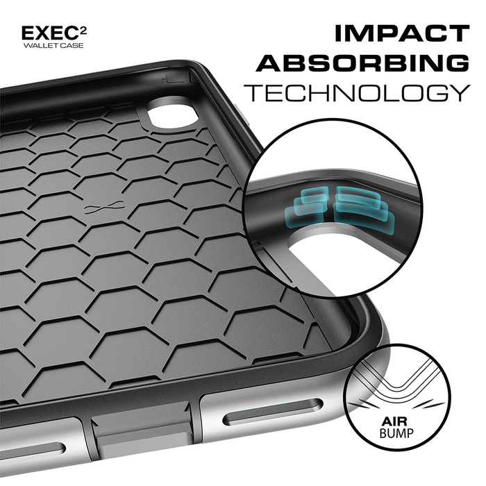 iPhone 8 Case, Ghostek Exec 2 Series for iPhone 8 Protective Wallet Case [SILVER] 