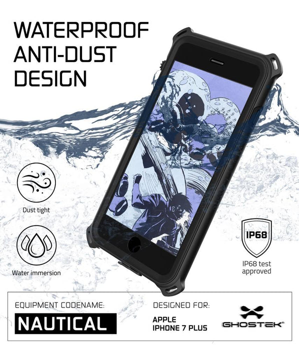 iPhone 7+ Plus case, Ghostek®  Nautical Series  for iPhone 7+ Plus Rugged Heavy Duty Case |  Black 
