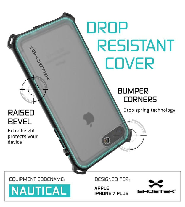 iPhone 7+ Plus case, Ghostek®  Nautical Series  for  iPhone 7+ Plus Rugged Heavy Duty Case |  Teal 