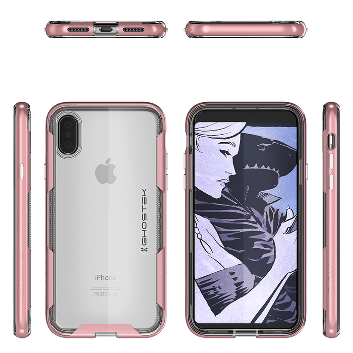 iPhone X Girly Case, Ghostek Cloak3 Slim Cute Luxury Thin Soft Cover | Wireless Charging Ready | Pink (Color in image: Teal)
