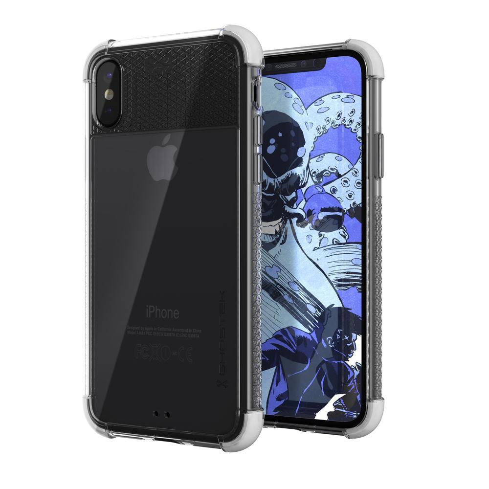 iPhone X Slim Clear Case, Ghostek Covert 2 Series Ultra Thin Shockproof Protective Cover | Hybrid Impact Drop Protection Technology | White (Color in image: White)