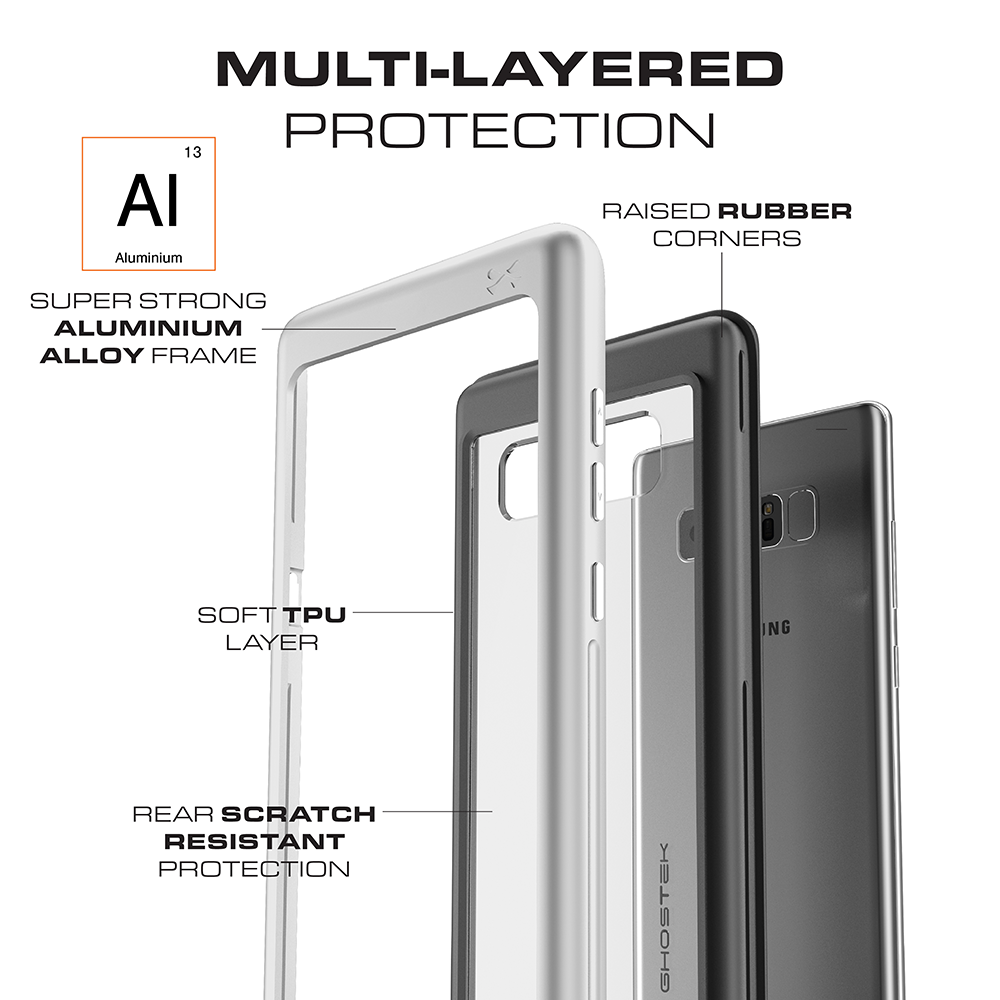Galaxy Note 8, Ghostek Atomic Slim Galaxy Note 8 Case Shockproof Impact Hybrid Modern Design  | Teal (Color in image: Red)