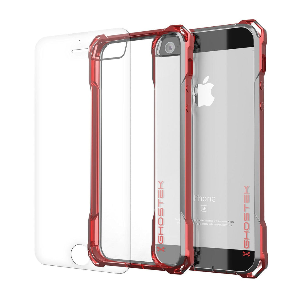 iPhone SE Case, Ghostek® Covert Red, Premium Impact Protective Armor | Lifetime Warranty Exchange (Color in image: red)