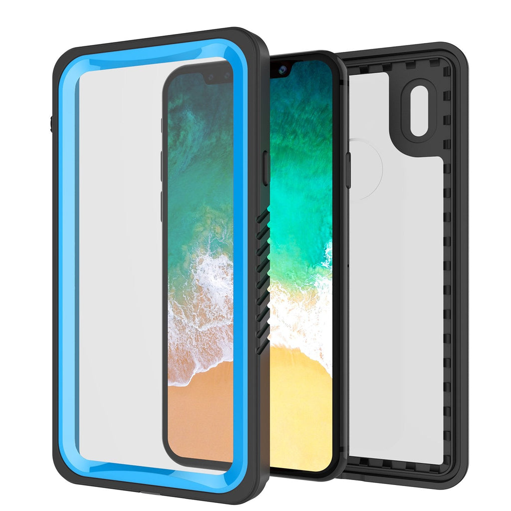 iPhone X Case, Punkcase [Extreme Series] [Slim Fit] [IP68 Certified] [Shockproof] [Snowproof] [Dirproof] Armor Cover W/ Built In Screen Protector for Apple iPhone 10 [LIGHT BLUE] (Color in image: Purple)