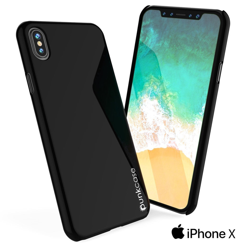 iPhone X Case, Punkcase [Solid Series] Ultra Thin Cover [shockproof] [dirtproof] for Apple iPhone 10 [Jet black] 