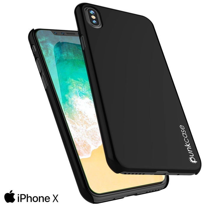 iPhone X Case, Punkcase [Solid Series] Ultra Thin Cover [shockproof] [dirtproof] for Apple iPhone 10 [Jet black] 