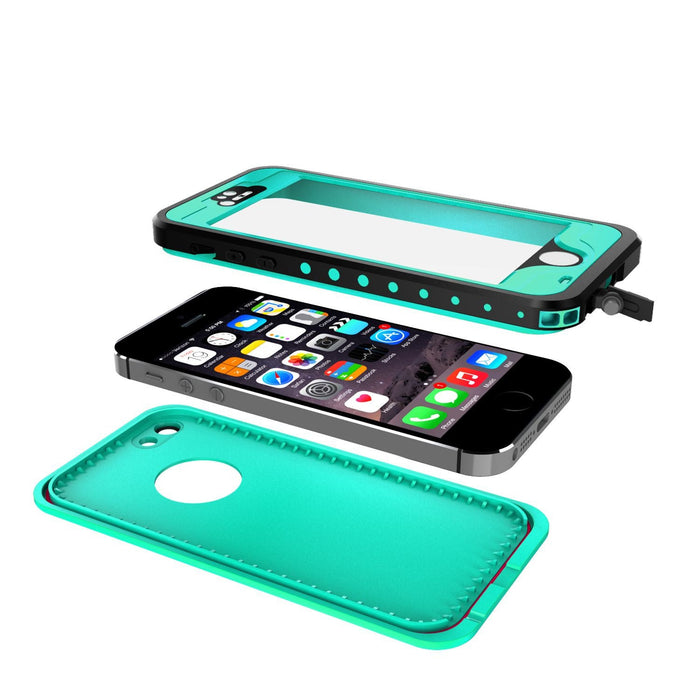 iPhone 5S/5 Waterproof Case, PunkCase StudStar Teal Case Water/Shock/Dirt Proof | Lifetime Warranty (Color in image: white)