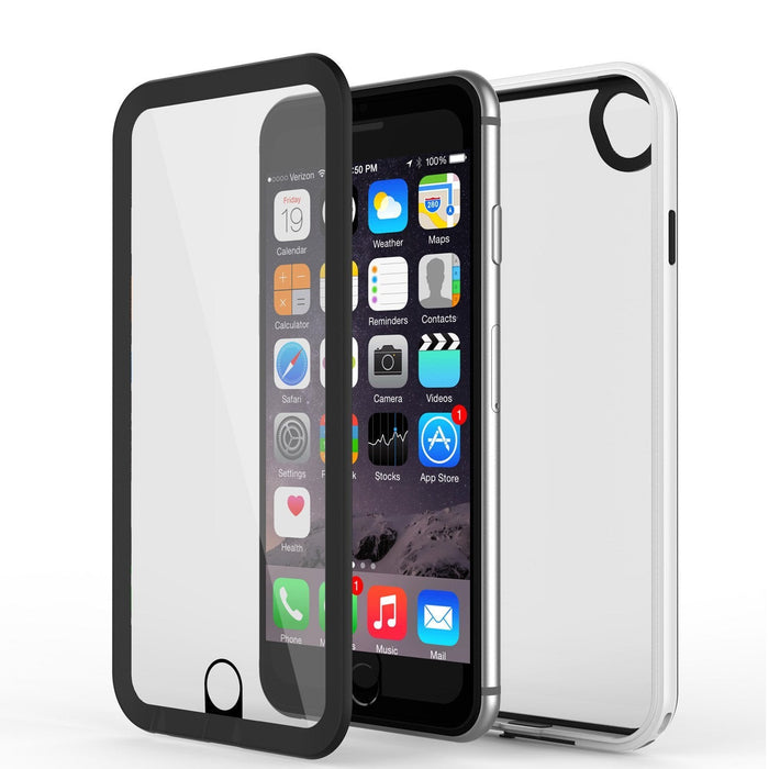 Apple iPhone 8 Waterproof Case, PUNKcase CRYSTAL 2.0 White W/ Attached Screen Protector  | Warranty (Color in image: White)