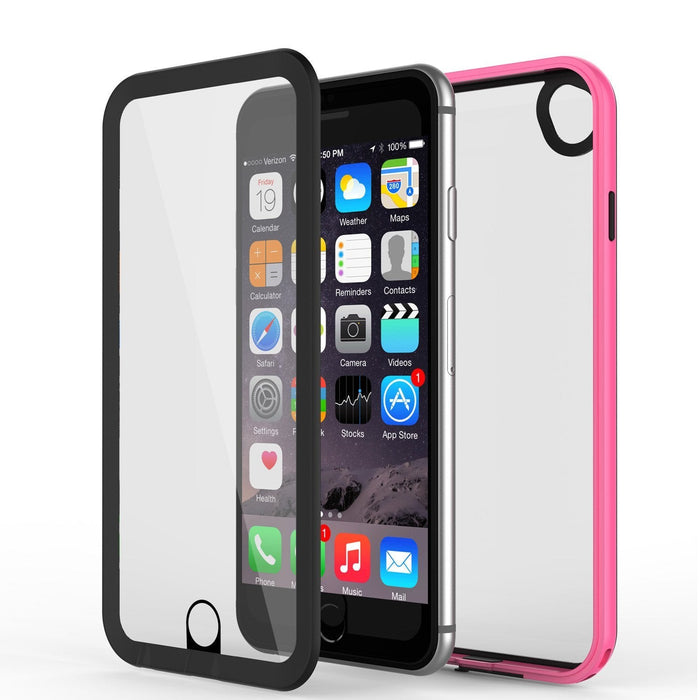 Apple iPhone 8 Waterproof Case, PUNKcase CRYSTAL 2.0 Pink W/ Attached Screen Protector  | Warranty (Color in image: Pink)