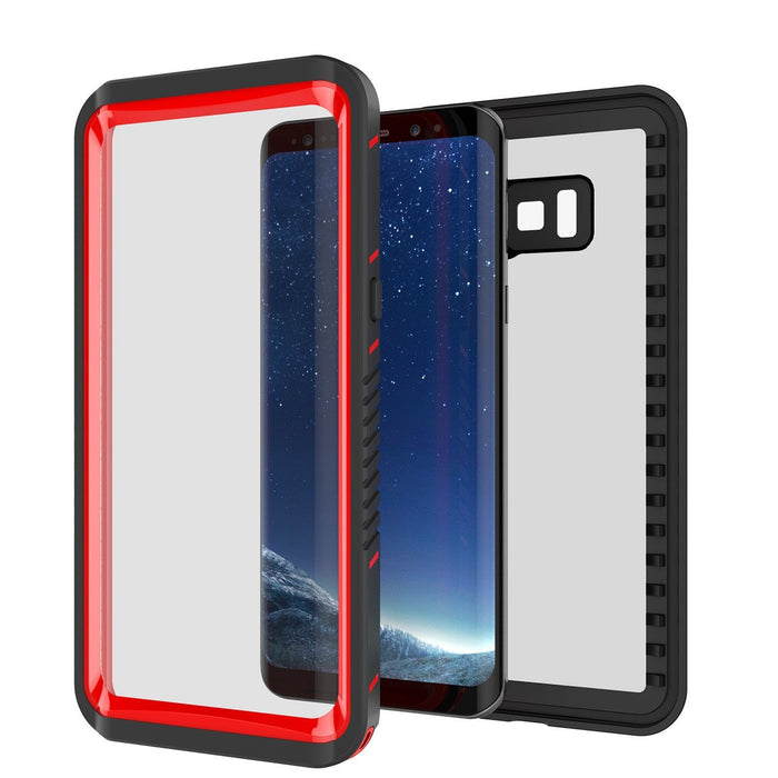 Galaxy S8 Waterproof Case, Punkcase [Extreme Series] [Slim Fit] [IP68 Certified] [Shockproof] [Snowproof] [Dirproof] Armor Cover W/ Built In Screen Protector for Samsung Galaxy S8 [Red] (Color in image: Pink)