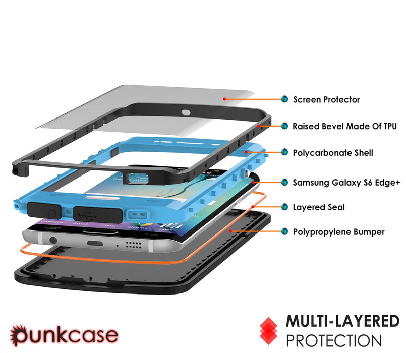 Galaxy s6 EDGE Plus Waterproof Case, Punkcase StudStar Light Blue Series | Lifetime Warranty (Color in image: teal)