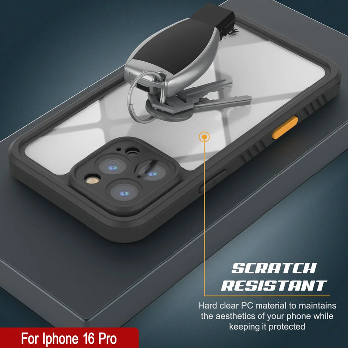 Wasserdichte Hülle für iPhone 16 Pro, Punkcase [Extreme Series] Panzerhülle mit integriertem Displayschutz [Gelb]