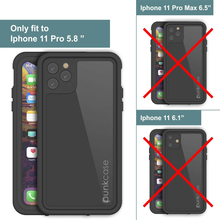 iPhone 11 Pro Max Waterproof IP68 Case, Punkcase [Black] [StudStar Series] [Slim Fit] (Color in image: teal)