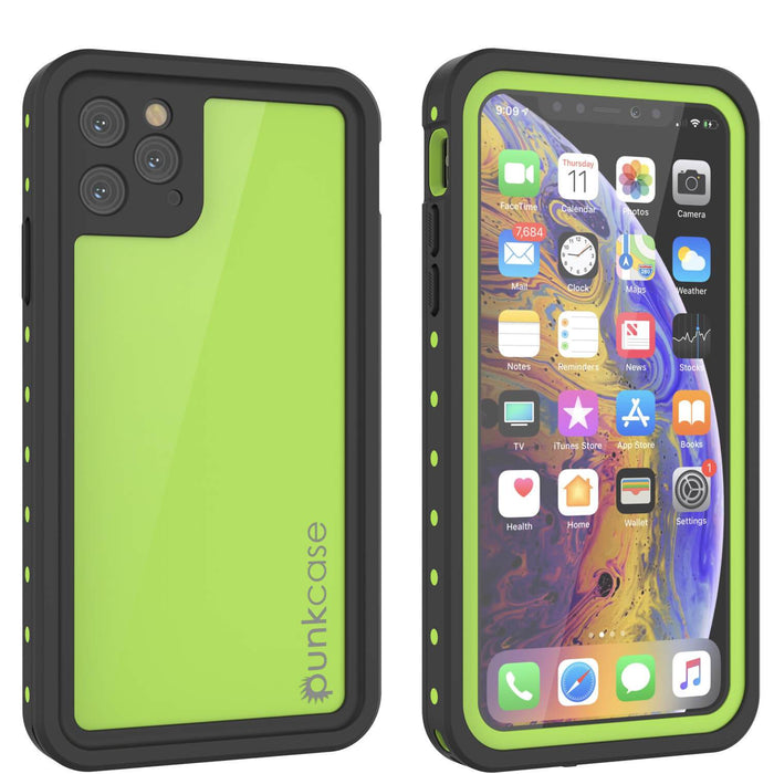 iPhone 11 Pro Max Waterproof IP68 Case, Punkcase [Light green] [StudStar Series] [Slim Fit] [Dirtproof] (Color in image: light green)