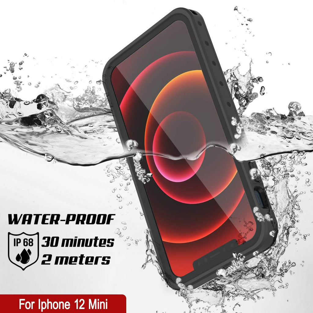 iPhone 12 Mini Waterproof IP68 Case, Punkcase [Clear] [StudStar Series] [Slim Fit] [Dirtproof] (Color in image: White)