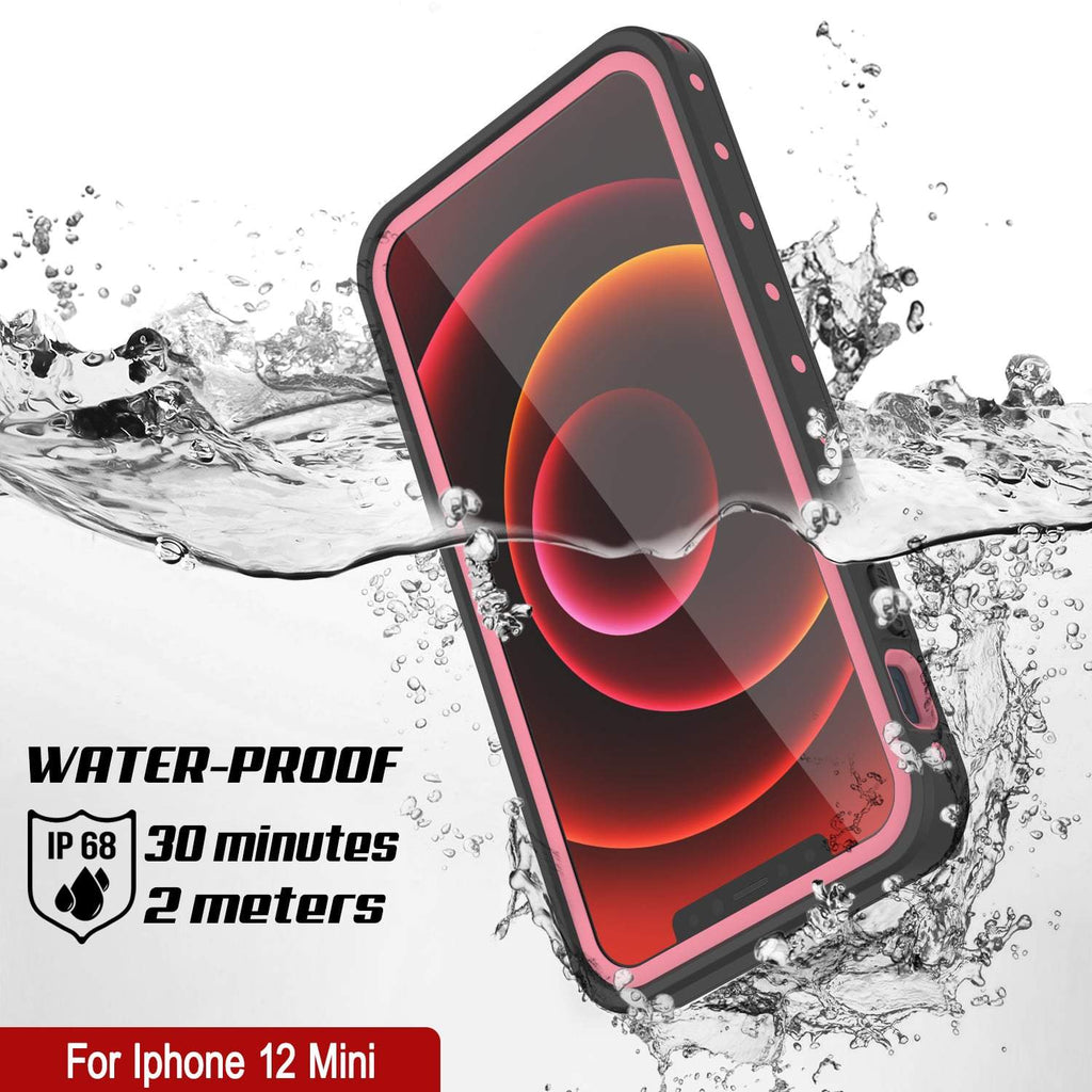 iPhone 12 Mini Waterproof IP68 Case, Punkcase [Pink] [StudStar Series] [Slim Fit] [Dirtproof] (Color in image: Teal)