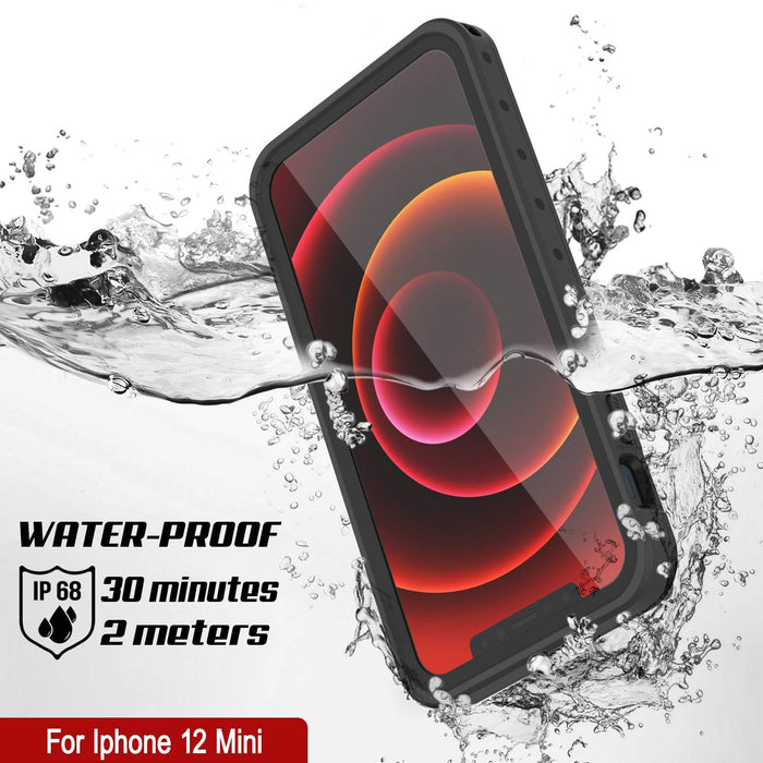 iPhone 12 Mini Waterproof IP68 Case, Punkcase [Black] [StudStar Series] [Slim Fit] (Color in image: White)