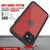 iPhone 12 Mini Waterproof IP68 Case, Punkcase [Red] [StudStar Series] [Slim Fit] (Color in image: Black)