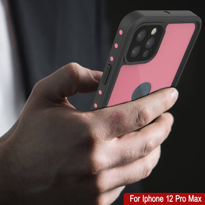 iPhone 12 Pro Max Waterproof IP68 Case, Punkcase [Pink] [StudStar Series] [Slim Fit] [Dirtproof] (Color in image: Light Green)