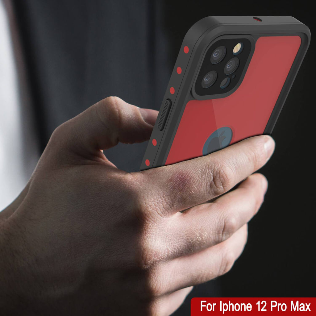 iPhone 12 Pro Max Waterproof IP68 Case, Punkcase [Red] [StudStar Series] [Slim Fit] (Color in image: Light Green)