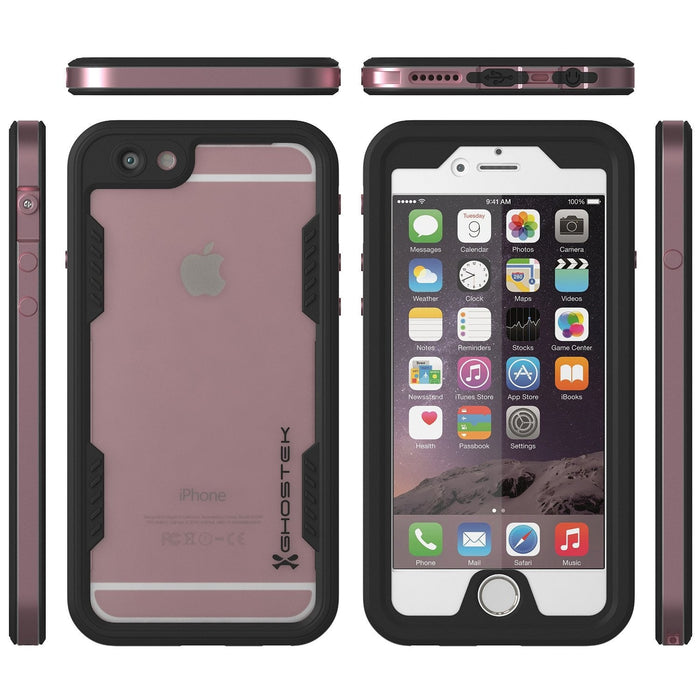 iPhone 6S+/6+ Plus Waterproof Case Ghostek Atomic 2.0 Pink w/ Attached Screen Protector (Color in image: silver)