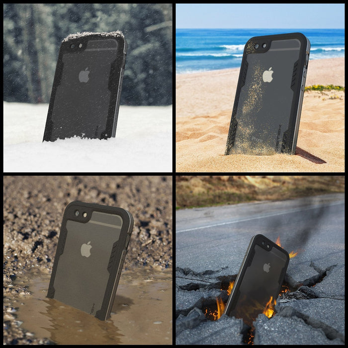 iPhone 6S+/6+ Plus Waterproof Case Ghostek Atomic 2.0 Space Gray w/ Attached Screen Protector | Slim (Color in image: pink)