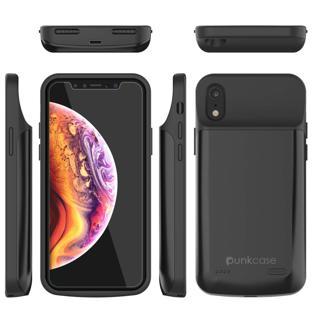 iPhone 11 Pro Max Battery Case, PunkJuice 5000mAH Fast Charging Power Bank W/ Screen Protector | [Black] 