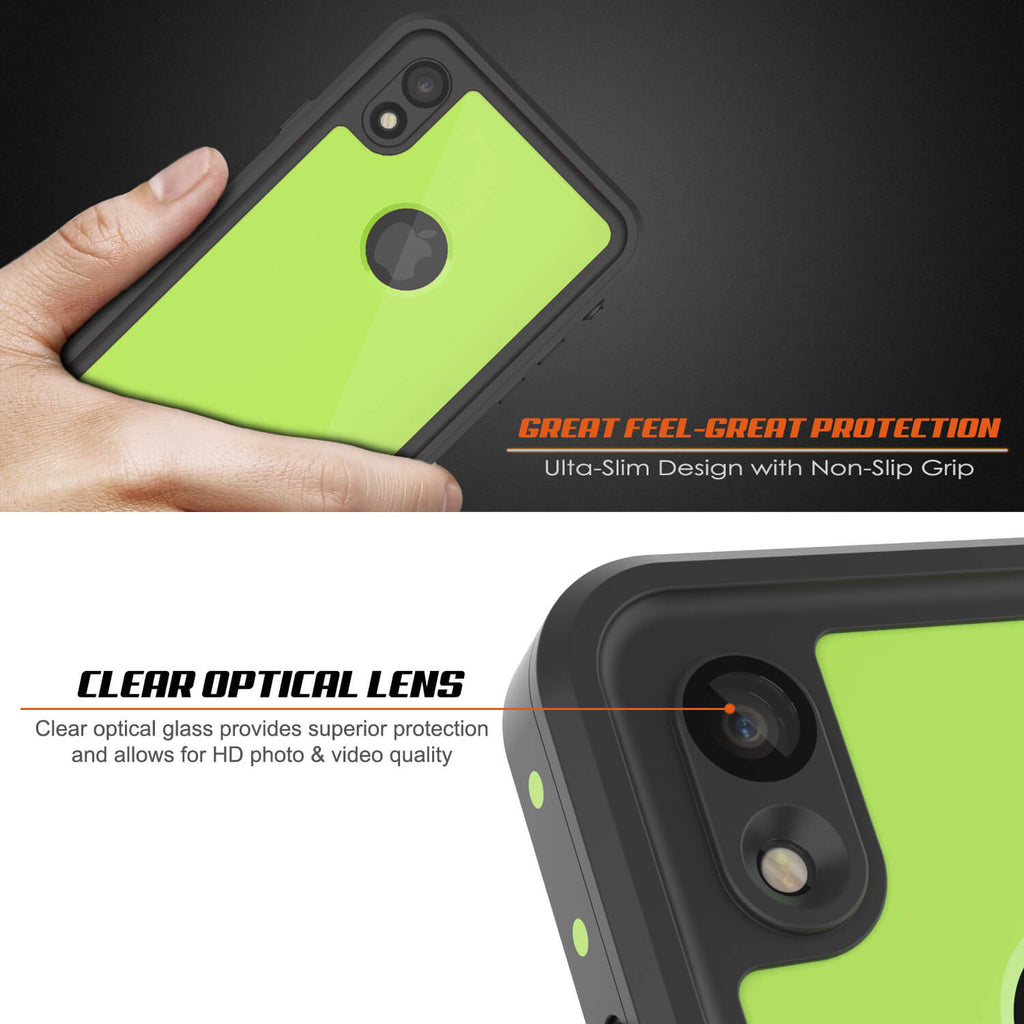 iPhone XR Waterproof IP68 Case, Punkcase [Light green] [StudStar Series] [Slim Fit] [Dirtproof] (Color in image: white)