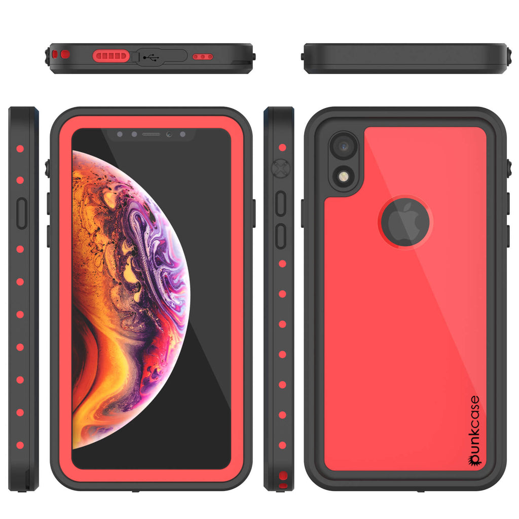 iPhone XR Waterproof IP68 Case, Punkcase [Red] [StudStar Series] [Slim Fit] (Color in image: light blue)