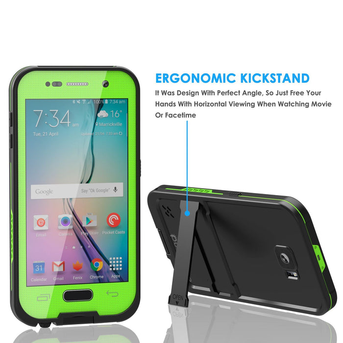 Galaxy S6 Waterproof Case, Punkcase SpikeStar Light Green Water/Shock/Dirt Proof | Lifetime Warranty (Color in image: teal)