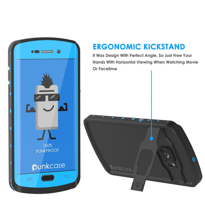 Galaxy s6 EDGE Plus Waterproof Case, Punkcase StudStar Light Blue Series | Lifetime Warranty (Color in image: white)