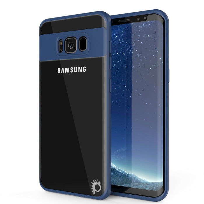 Galaxy S7 Edge Case [MASK Series] [NAVY] Full Body Hybrid Dual Layer TPU Cover W/ Protective PUNKSHIELD Screen Protector (Color in image: navy)