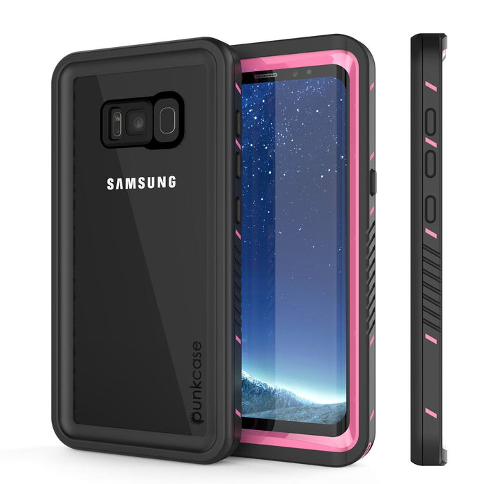 Galaxy S8 Waterproof Case, Punkcase [Extreme Series] [Slim Fit] [IP68 Certified] [Shockproof] [Snowproof] [Dirproof] Armor Cover W/ Built In Screen Protector for Samsung Galaxy S8 [Pink] (Color in image: Pink)