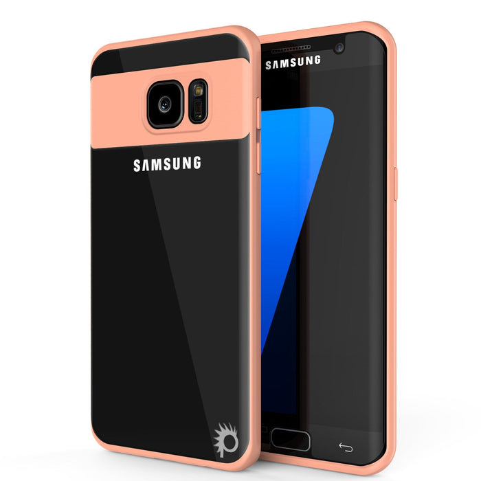 Galaxy S7 Edge Case [MASK Series] [PINK] Full Body Hybrid Dual Layer TPU Cover W/ Protective PUNKSHIELD Screen Protector (Color in image: pink)