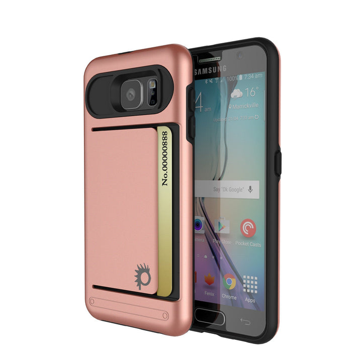 Galaxy S6 EDGE Plus Case PunkCase CLUTCH Rose Gold Series Slim Armor Soft Cover w/ Screen Protector (Color in image: Rose Gold)