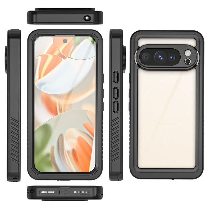 Google Pixel 10 Pro Water of Water of Case, PunkCase [Extreme Series] Panzerabdeckung mit integriertem Bildschirmschutz [Schwarz]