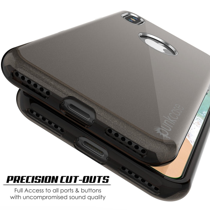 iPhone X Case, Punkcase Galactic 2.0 Series Ultra Slim w/ Tempered Glass Screen Protector | [Black/Grey] 