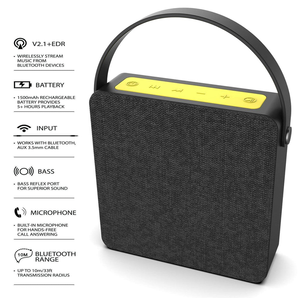 PUNKBOX Portable Wireless Bluetooth Speaker, Loud & Powerful for iPhone/Android [black] 