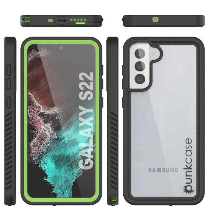 Galaxy S22 Water/ Shockproof [Extreme Series] Screen Protector Case [Light Green] (Color in image: Purple)