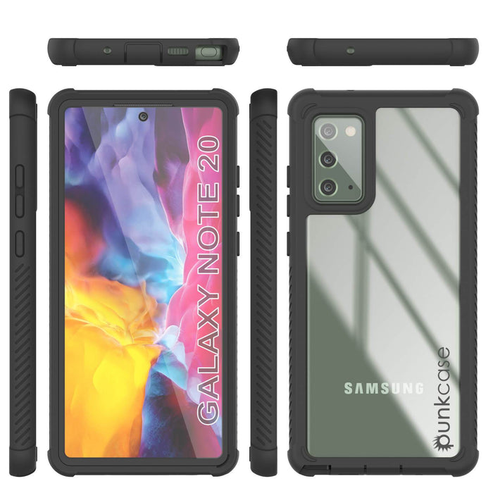Punkcase Galaxy Note 20 Case, [Spartan Series] Black Rugged Heavy Duty Cover W/Built in Screen Protector (Color in image: Red)
