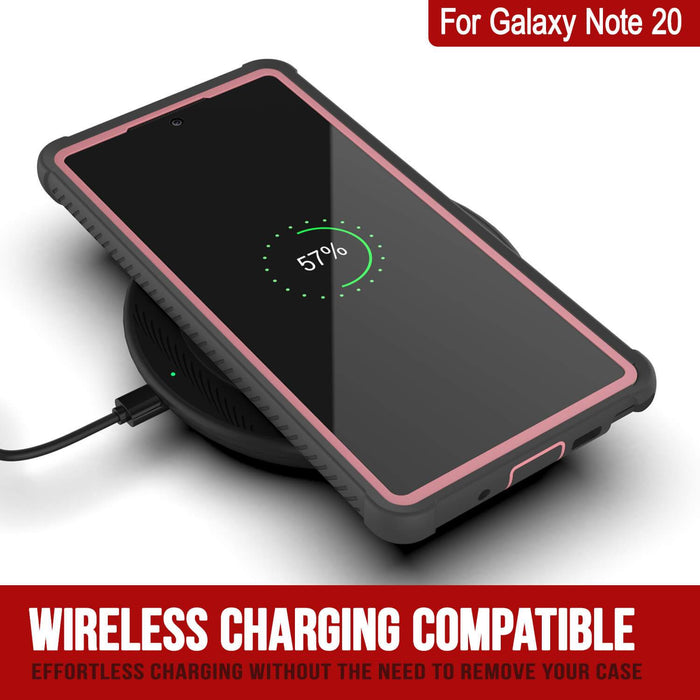Punkcase Galaxy Note 20 Case, [Spartan Series] Pink Rugged Heavy Duty Cover W/Built in Screen Protector (Color in image: Light Green)