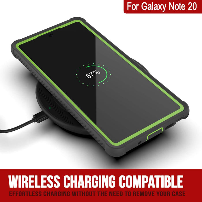 Punkcase Galaxy Note 20 Case, [Spartan Series] Light Green Rugged Heavy Duty Cover W/Built in Screen Protector (Color in image: Black)