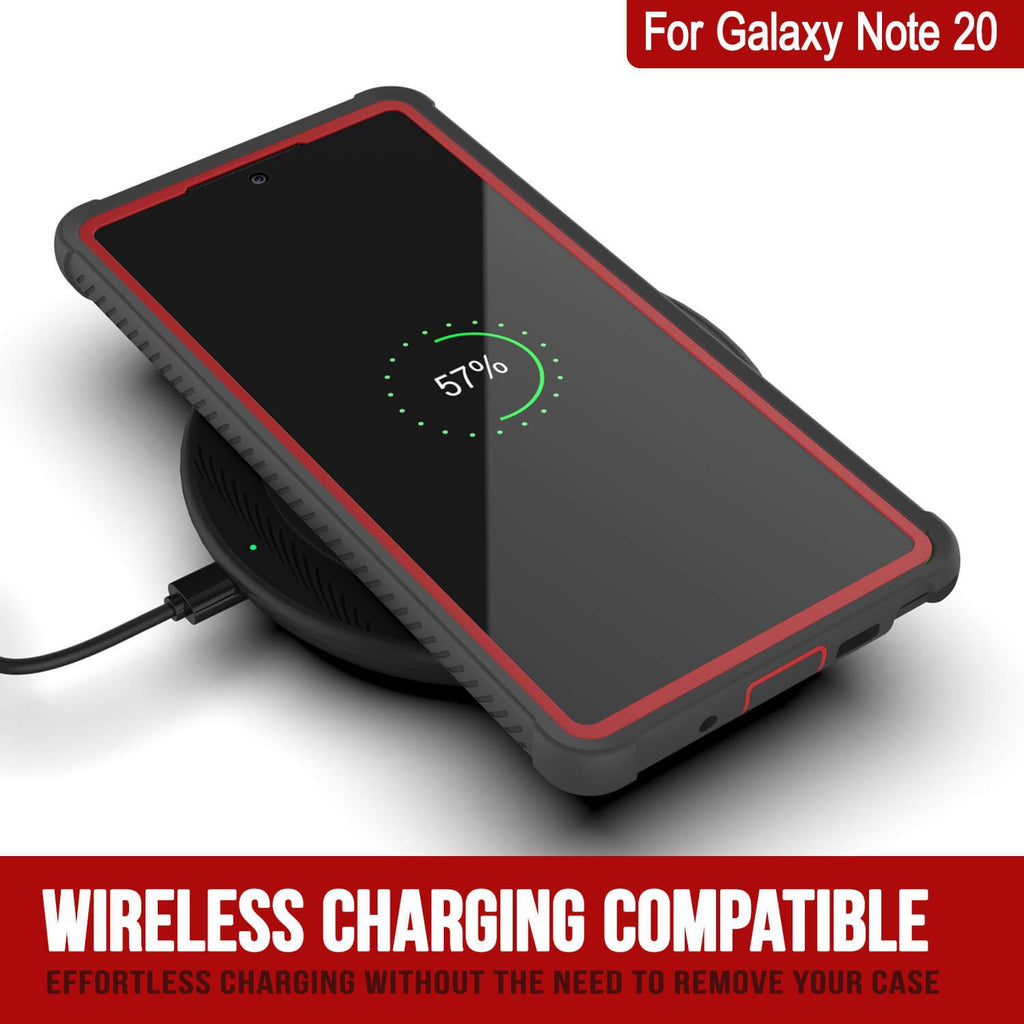 Punkcase Galaxy Note 20 Case, [Spartan Series] Red Rugged Heavy Duty Cover W/Built in Screen Protector (Color in image: Light Green)