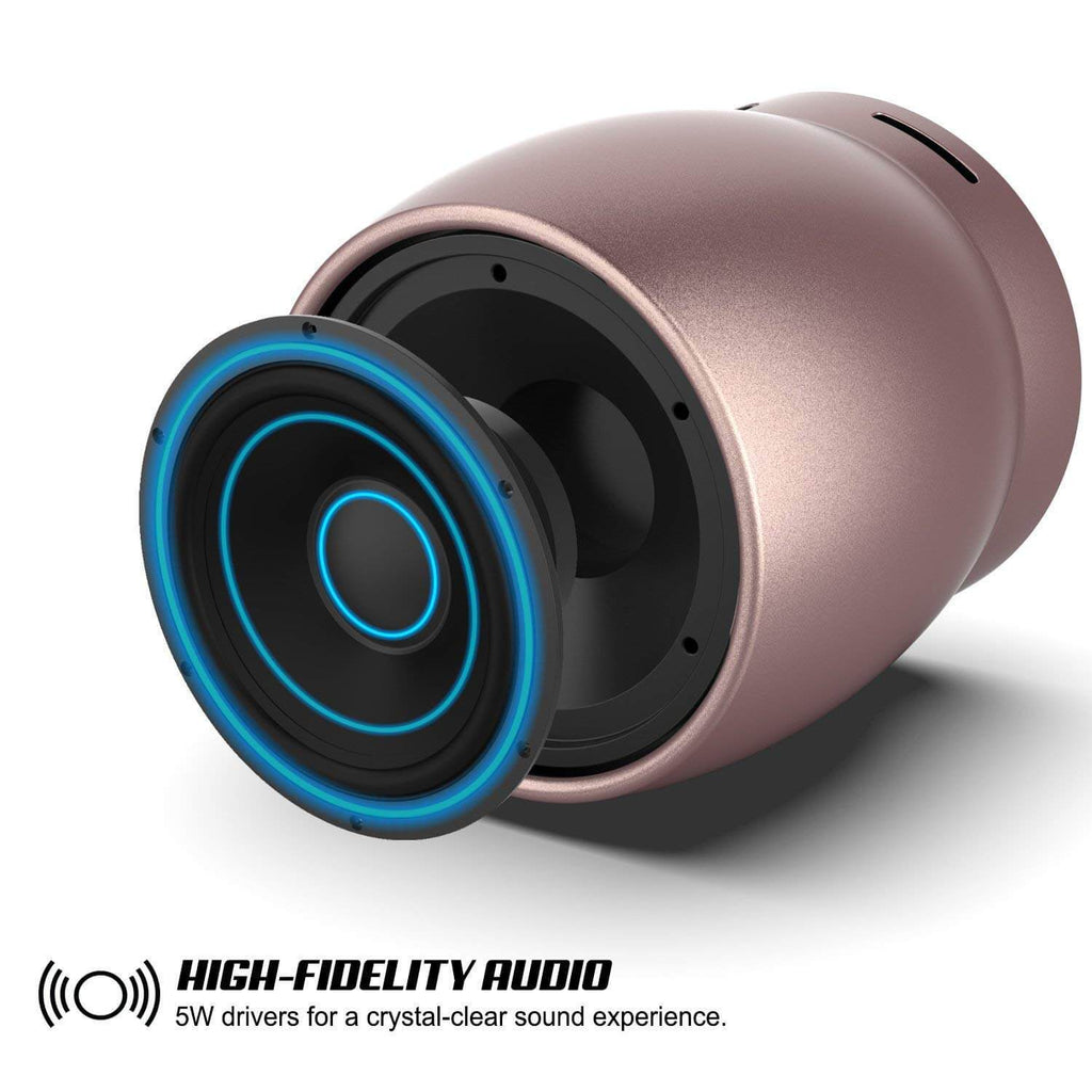 Punkcase ROCKER Portable Wireless Bluetooth Speaker for iPhone/Android [Rose Gold] (Color in image: Metallic Grey)