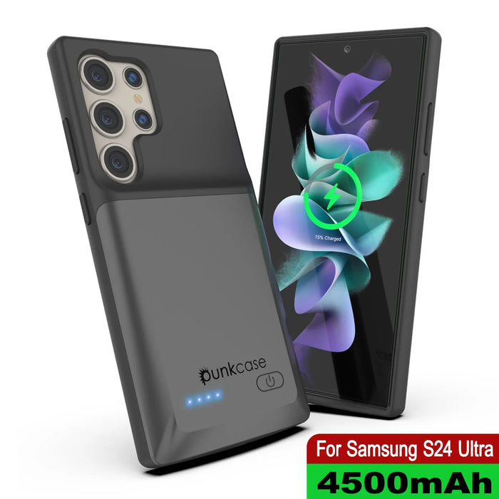 PunkJuice S24 Ultra Akkuhülle Grau - Tragbare Lade-Powerbank mit 4500 mAh