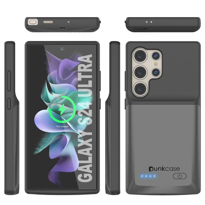 PunkJuice S24 Ultra Akkuhülle Grau - Tragbare Lade-Powerbank mit 4500 mAh